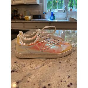 Tretorn for J. Crew Iridescent Low Top Holographic Sneaker sz 7 EUC